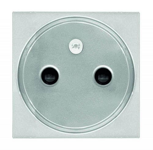 Розетка ABB Zenit с/з 16A 250V со шторками винтовой зажим французский стандарт серебро 2CLA228700N1301