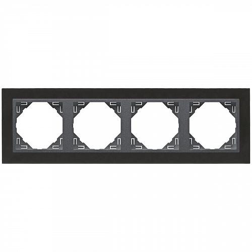 Рамка 4-постовая Efapel Logus 90 Metallo никель/серый 90940 TQS