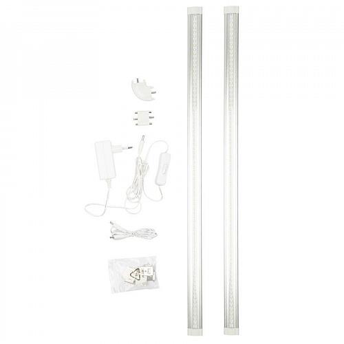 Мебельный светодиодный светильник Uniel ULM-F45-2X6W/4500K IP20 Silver UL-00008280