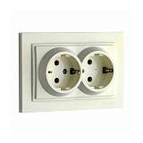 Розетка 2К+З двойная Mono Electric Despina 16A 250V винтовое подключение крем 102-170004-120
