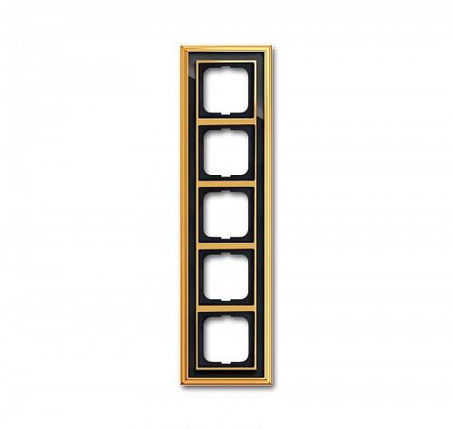 Рамка 5-постовая ABB Dynasty латунь полированная/черное стекло 2CKA001754A4569