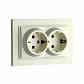 Розетка 2К+З двойная Mono Electric Despina 16A 250V винтовое подключение крем 102-170004-120 - фото №1