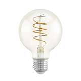 Лампа светодиодная филаментная Eglo E27 4W 2200К янтарь 11722