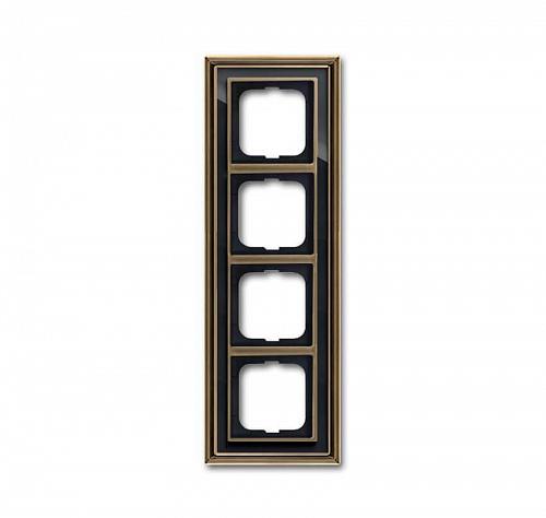 Рамка 4-постовая ABB Dynasty латунь античная/черное стекло 2CKA001754A4588