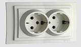 Розетка 2К+З двойная Mono Electric Despina/ Larissa 16A 250V винтовое подключение белый 500-001904-120