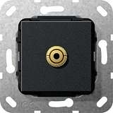 Розетка Minijack Gira System 55 черный матовый 564810