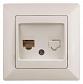 Розетка компьютерная RJ45 ЭРА Intro Solo слоновая кость 4-303-02 Б0043383 - фото №1