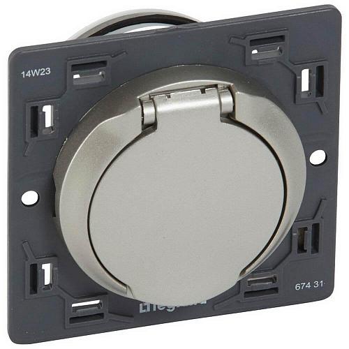 Розетка стационарной уборочной системы Legrand Celiane бесконтактная титановая 067431