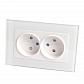 Розетка двойная Feron Stekker Катрин б/з 10A 250V с защитной шторкой белый GLS10-7013-01 39168 - фото №1