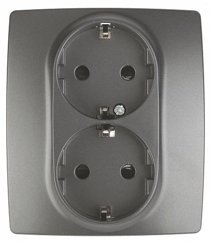 Розетка ЭРА 12 2x2P E Schuko со шторками 16A 250V 12-2104-12 Б0019331
