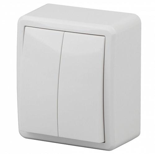 Переключатель двухклавишный ЭРА Эксперт 10AX 250V Al Cu 11А-1204-01 Б0038815