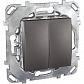Выключатель двухклавишный Schneider Electric Unica 10AX 250V MGU5.211.12ZD - фото №1