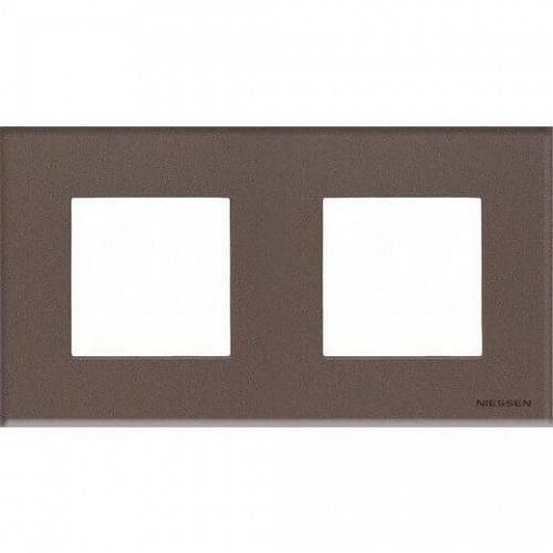 Рамка 2-постовая ABB Zenit стекло кофейное 2CLA227200N3701