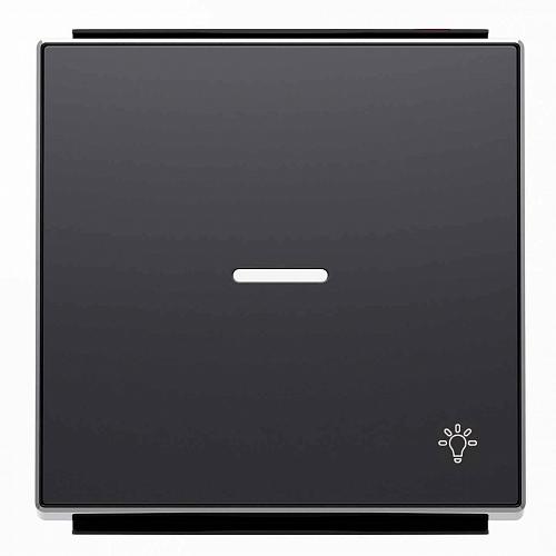 Лицевая панель ABB Sky выключателя одноклавишного с подсветкой Свет чёрный бархат 2CLA850440A1501