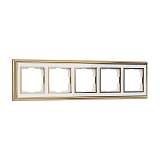 Рамка на 5 постов золото/белый Werkel W0051329 4690389159305