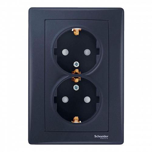 Розетка двойная Schneider Electric Sedna с/з без шторок SDN3000670