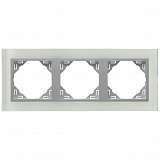 Рамка 3-постовая Efapel Logus 90 Crystal стекло/алюминий 90930 TCA