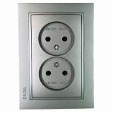 Розетка двойная Mono Electric Despina антрацит 102-242405-121