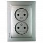 Розетка двойная Mono Electric Despina антрацит 102-242405-121 - фото №1