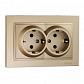 Розетка 2К+З двойная Mono Electric Despina 16A 250V винтовое подключение титан 102-222204-120 - фото №1