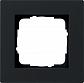 Рамка 1-постовая Gira E2 черный матовый 0211095 - фото №1