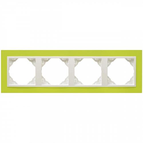 Рамка 4-постовая Efapel Logus 90 Animato зеленый/лед 90940 TDG