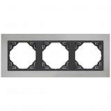 Рамка 3-постовая Efapel Logus 90 Metallo хром/серый 90930 TRS