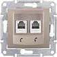 Розетка телефонная 2хRJ11 Schneider Electric Sedna SDN4201168 - фото №1