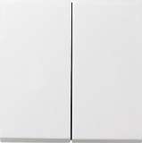 Выключатель кнопочный двухклавишный Gira F100 10A 250V чисто-белый глянцевый 0125112