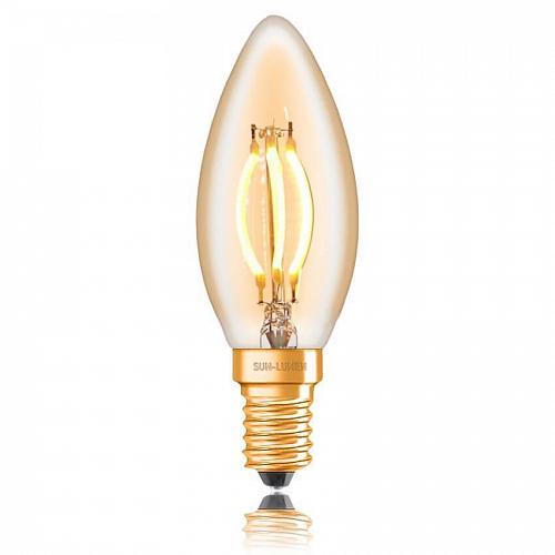 Лампа светодиодная филаментная диммируемая E14 4W 2200K золотая 057-097