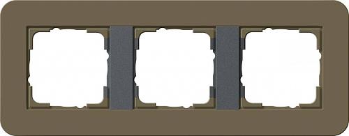 Рамка 3-постовая Gira E3 дымчатый/антрацит 0213426