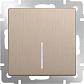 Выключатель Werkel одноклавишный с подсветкой шампань рифленый WL10-SW-1G-LED 4690389085307 - фото №1