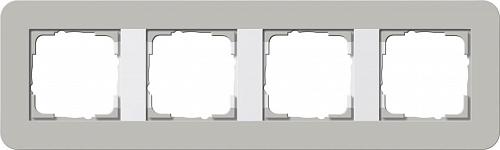 Рамка 4-постовая Gira E3 серый/белый глянцевый 0214412