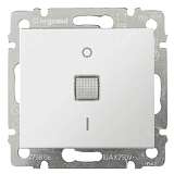 Переключатель одноклавишный двухполюсный Legrand Valena 10A 250V с подсветкой белый 774449