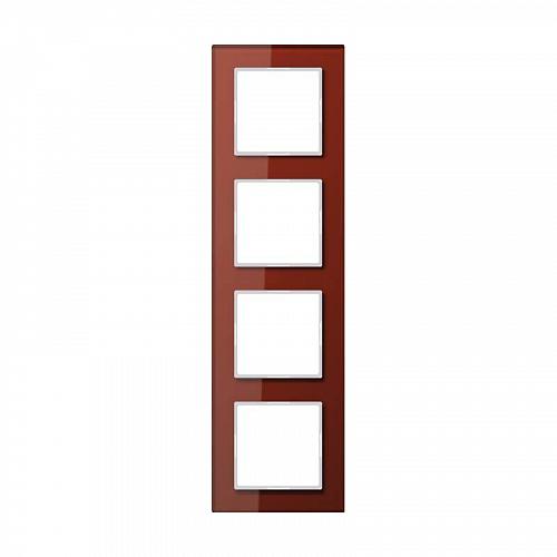 Рамка 4-постовая Jung A creation стекло красный оксид AC584GLRT