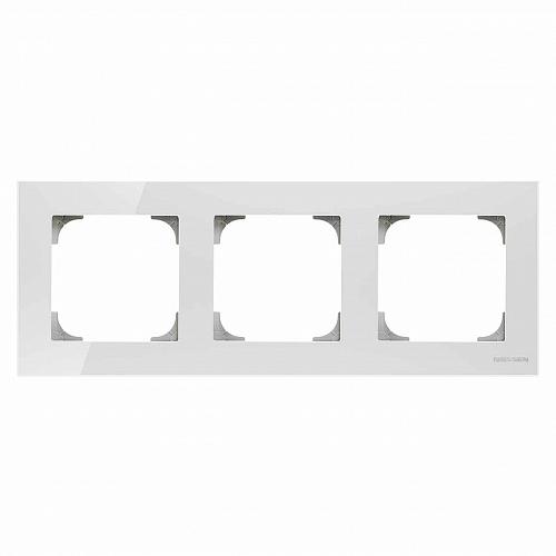 Рамка 3-постовая ABB Sky стекло белое 2CLA857300A3001