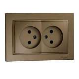 Розетка 2К двойная Mono Electric Despina 16A 250V винтовое подключение бронза 102-232305-121