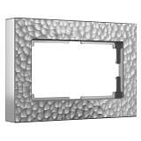 Рамка Werkel Hammer для двойной розетки серебряный W0082406 4690389163630