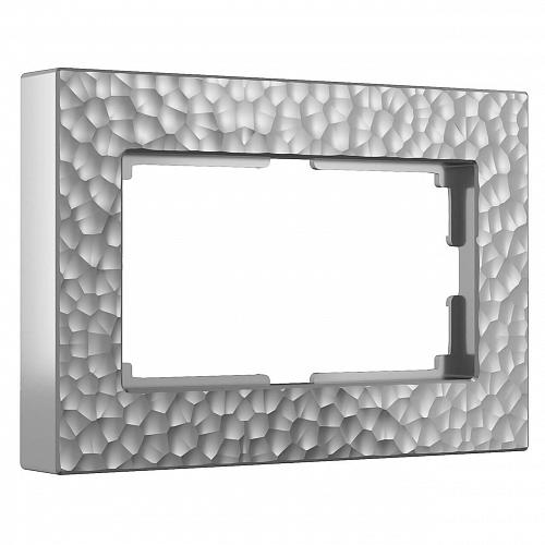 Рамка Werkel Hammer для двойной розетки серебряный W0082406 4690389163630