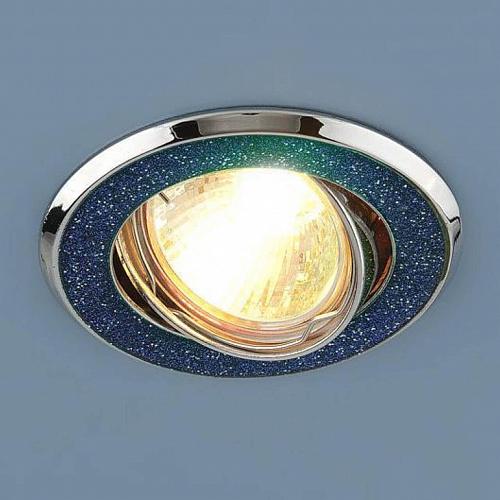 Встраиваемый светильник Elektrostandard 611 MR16 BL синий блеск/хром 4607138144154