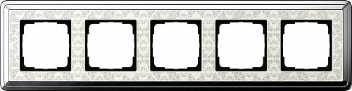 Рамка 5-постовая Gira ClassiX Art хром/кремовый 0215683
