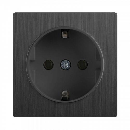 Розетка Werkel с заземлением графит рифленый WL04-SKG-01-IP20 4690389145988
