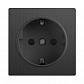 Розетка Werkel с заземлением графит рифленый WL04-SKG-01-IP20 4690389145988 - фото №1