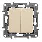 Переключатель двухклавишный Legrand Etika 10A 250V слоновая кость 672312 - фото №3