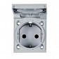 Розетка ABB Zenit с/з 16A 250V IP54 с крышкой винтовой зажим серый 2CLA328800A1001 - фото №1
