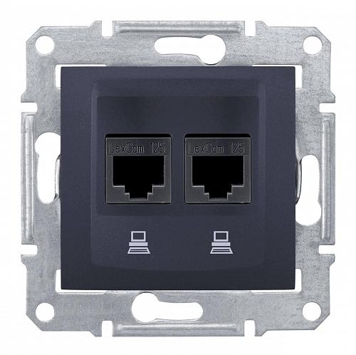 Розетка компьютерная 2хRJ45 Schneider Electric Sedna UTP SDN4400170
