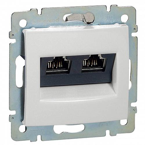 Розетка компьютерная 2хRJ45 Legrand Valena STP 10 GIGA белая 770073