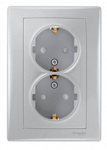 Розетка двойная Schneider Electric Sedna с/з со шторками 16A 250V SDN3000760