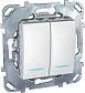 Переключатель двухклавишный с подсветкой Schneider Electric Unica MGU5.0303.18NZD - фото №1