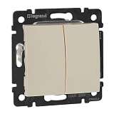 Выключатель двухклавишный Legrand Valena 10A 250V cлоновая кость 774305